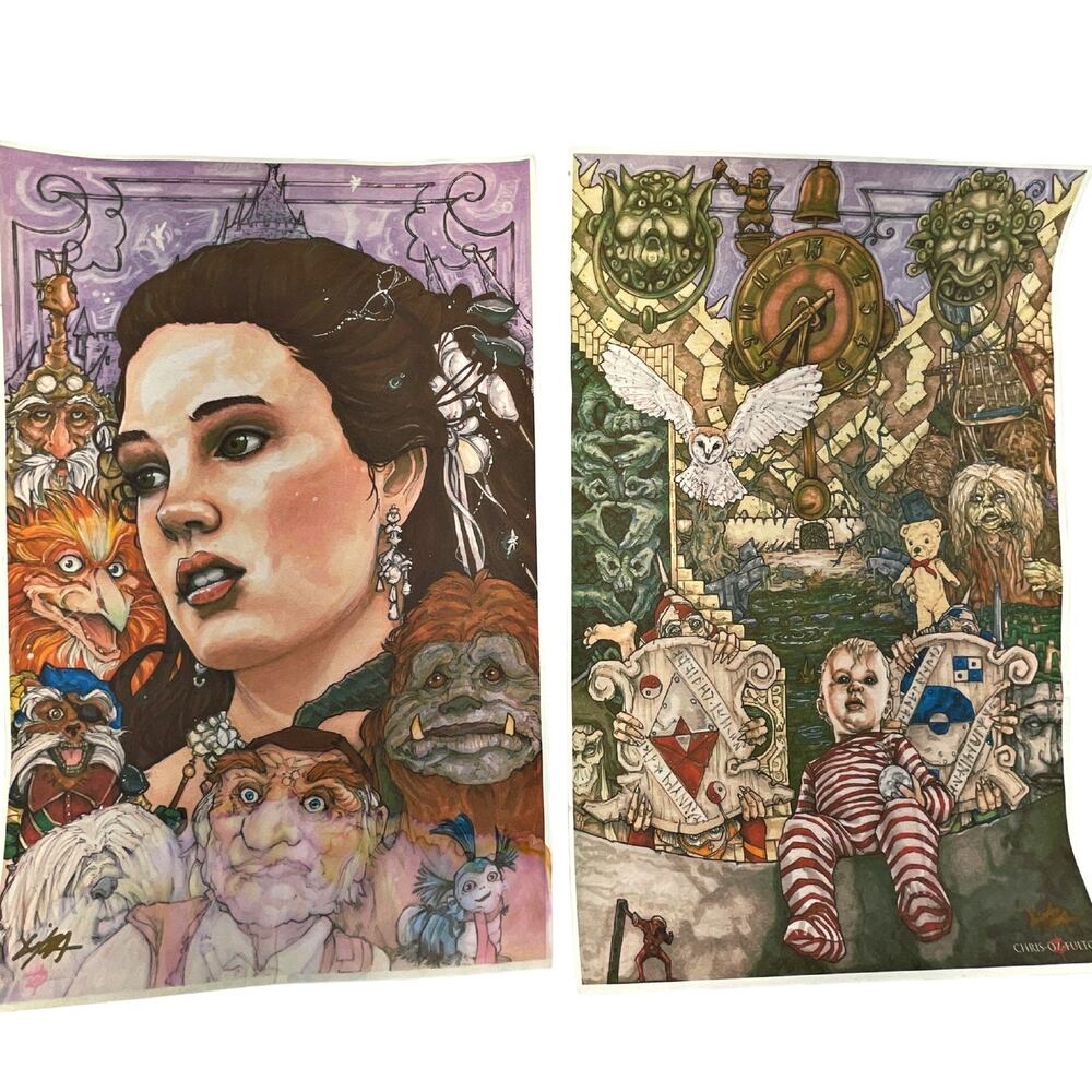 Labyrinth Prints Signed by Artist Chris Oz Fulton Prints Set of 2  *READ*
